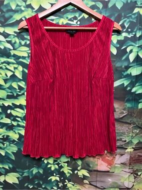 Bay Studio Red Pleated Tank Top
